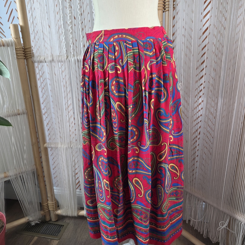 Chaus Multicolor Paisley A-Line Skirt